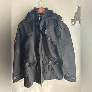 Men's Black Hooded Winter Jacket